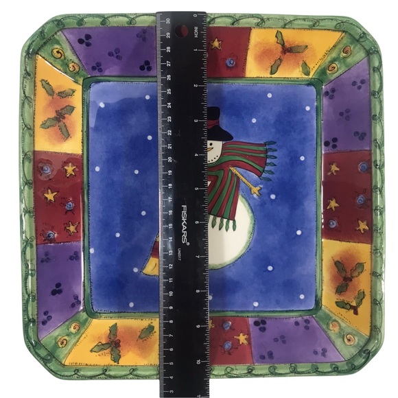 SANGO Sweet Shoppe Christmas Snowman by Sue Zipkin Square Candy Dish #0996-97 - Picture 8 of 8